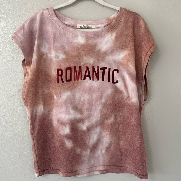 Free People Love Only “ Romantic “ Burgundy Tie Dye Tee - Picture 1 of 4
